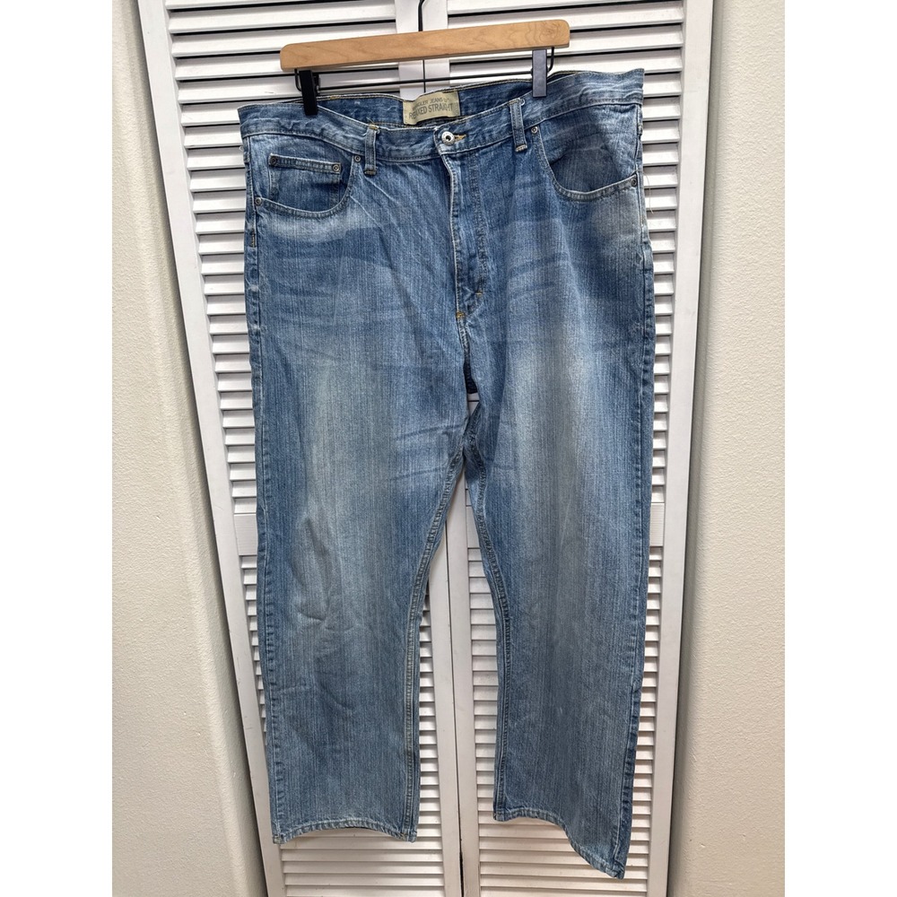 Wrangler Jeans Co Mens Relaxed Straight Leg Denim Blue Jeans Medium Wash 40x30